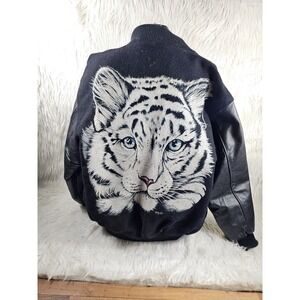 NWT Vintage Super Crazy 90'S Usa Made Steer Brand M Tiger Varsity Jacket Black